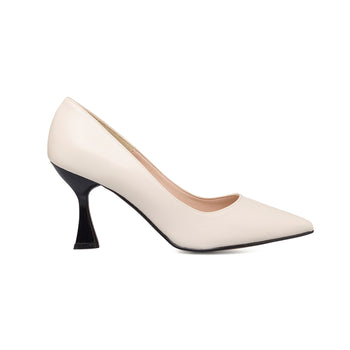 Décolleté off-white con tacco a campana 7 cm Lora Ferres, Donna, SKU w021000590, Immagine 0